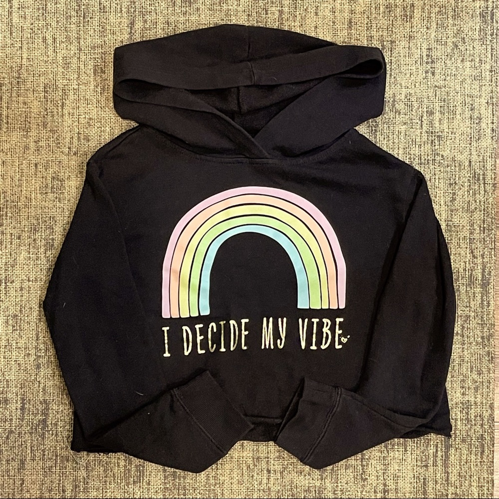 Justice Black Crop Top Sweatshirt/Hoodie